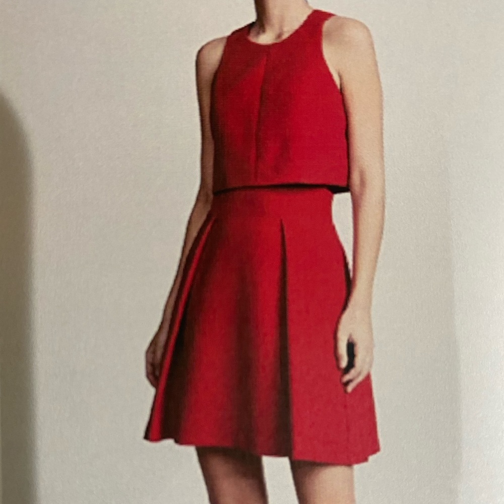 Black Halo red Sanibel two piece dress size 2